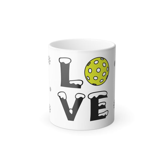 'Love Pickleball (Snowflakes)' - Color Morphing Mug, 11oz