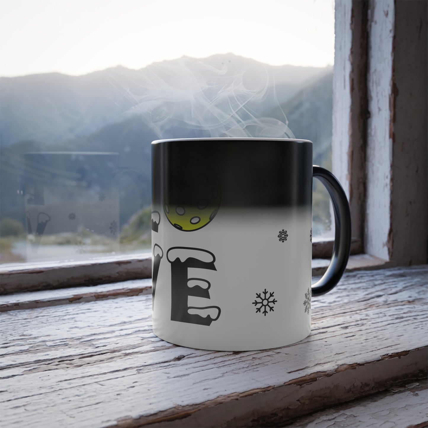 'Love Pickleball (Snowflakes)' - Color Morphing Mug, 11oz