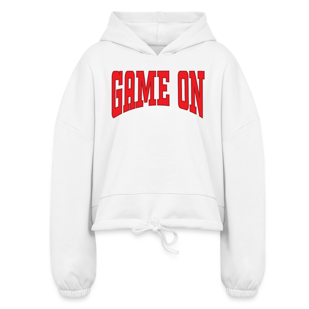 "Game On" Women’s Cropped Hoodie - white