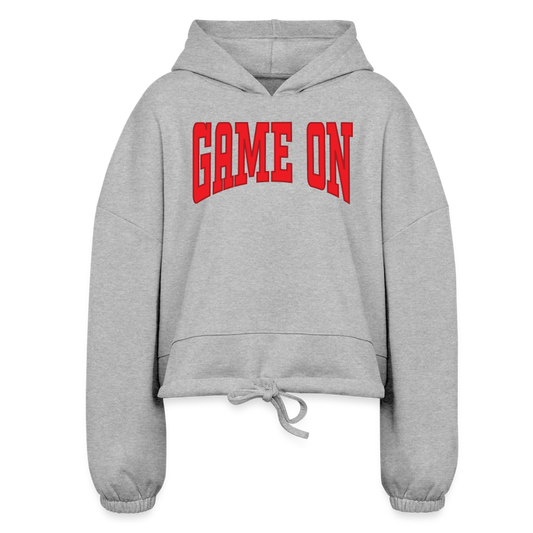 "Game On" Women’s Cropped Hoodie - heather gray